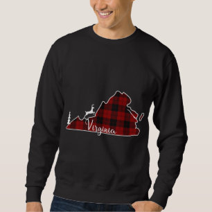 Sweatshirt État de Virginie Christmas Tree Plaid Deer