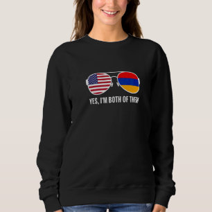Sweatshirt Etats-Unis Arménie Drapeau Lunettes de soleil Armé