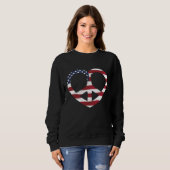 Sweatshirt États-Unis Drapeau Coeur de la Paix (Devant entier)