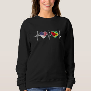 Sweatshirt États-Unis et Guyana Drapeau Guyanien Drapeaux Pre