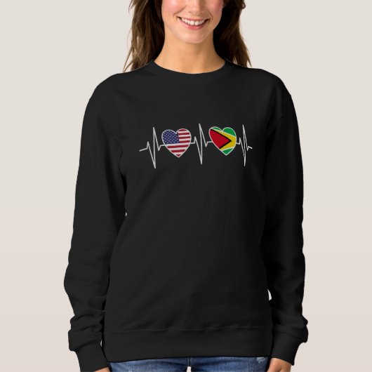 Sweatshirt États-Unis et Guyana Drapeau Guyanien Drapeaux Pre (Devant)