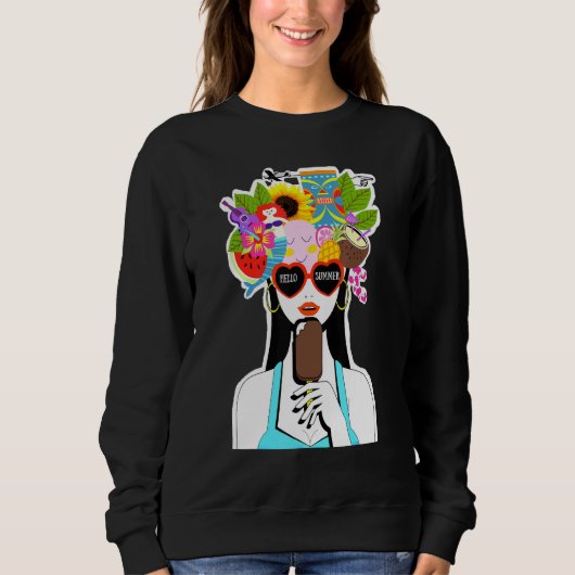 Sweatshirt Été Fille Avec Popsicle (Devant)
