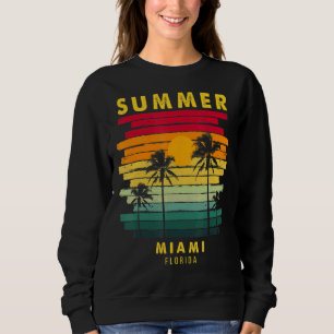Sweatshirt Été Miami Florida Beach Sunset Retro