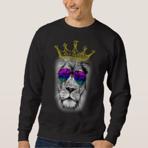 Sweatshirt Été Roi Plage d'été Lion portant le lion de la Cou
