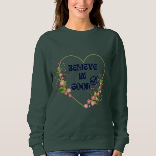 Sweatshirt Été Unisex Citation Coeur Floral B I G Vêtements (Devant)
