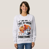 Sweatshirt Êtes-Vous Tombé O Ween Directions Enseignant Hallo (Devant entier)