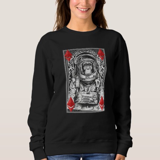 Sweatshirt Ethereum Space Singe Crypto Lune Cryptomonnaie E (Devant)