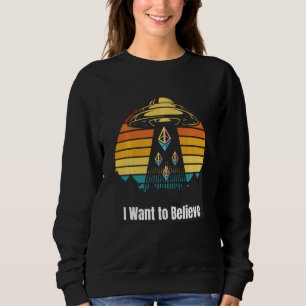 Sweatshirt Ethereum Ufo Rencontre Retro Sunset Je Veux À Beli