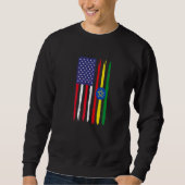 Sweatshirt Éthio patriotique éthiopienne à drapeau semi-améri (Devant)