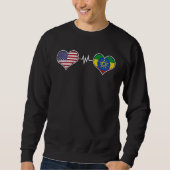 Sweatshirt Éthiopie Éthiopiens Afrique Drapeau Fier ADN Améri (Devant)