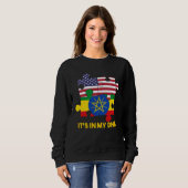 Sweatshirt Éthiopie Éthiopiens Afrique Drapeau Fier ADN Améri (Devant entier)