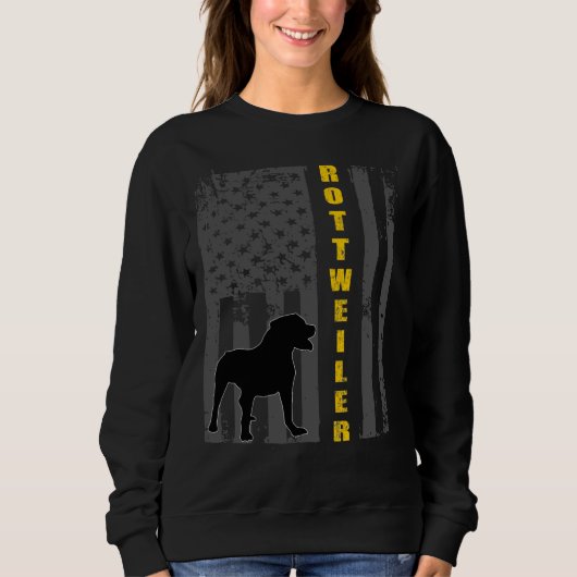 Sweatshirt Étoiles Et Rayures Rottweiler (Devant)