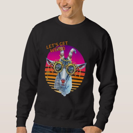 Sweatshirt Étrange Hipster Chèvre Steampunk Avec Chaînes (Devant)