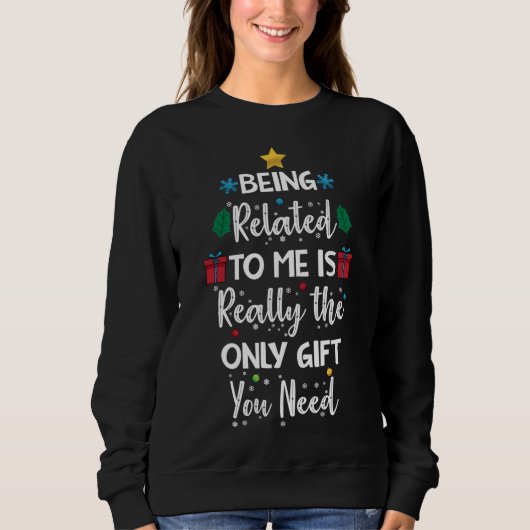 Sweatshirt Être lié à moi n'est présent que ce Noël Fami (Devant)