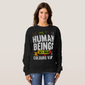 Sweatshirt Êtres Humains 100 Couleurs Organiques Varient Lgbt (Devant entier)