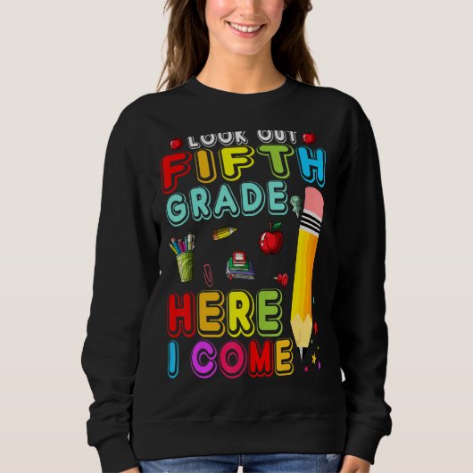 Sweatshirt Étudiante de 5e année au crayon (Devant)
