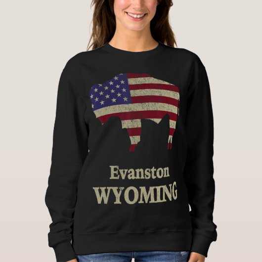 Sweatshirt Evanston Wyoming Avec Bison (Devant)