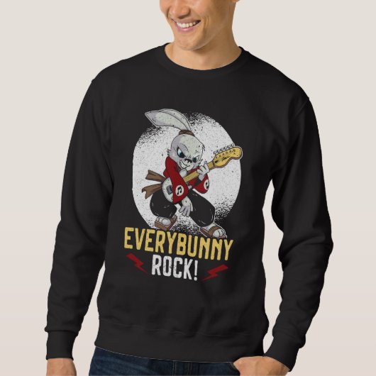 Sweatshirt Everybunny Rock Rabbit Whisperer Animal Bunny  Roc (Devant)