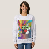 Sweatshirt Everyday Alien Bride and Groom Retro Neon Galactic (Devant entier)