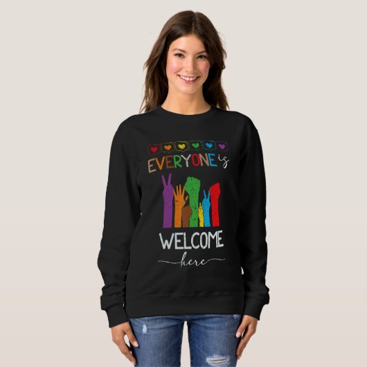 Sweatshirt Everyone is welcome here Unity Day Anti Bullying A (Devant entier)