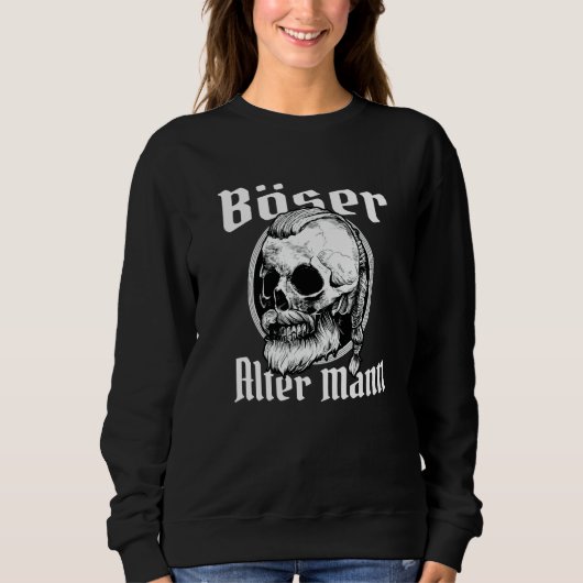 Sweatshirt Evil Alter Mann Nordic Skull Grandpa Papa Viking (Devant)