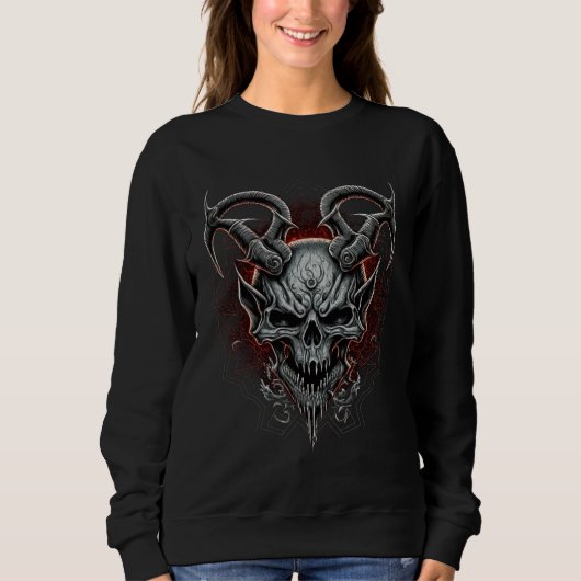 Sweatshirt Evil Death Skeleton Gothic Demon Heavy Metal (Devant)