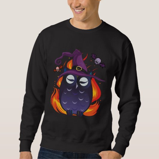 Sweatshirt Evil Owl Witch Scary Owl Lover Halloween (Devant)