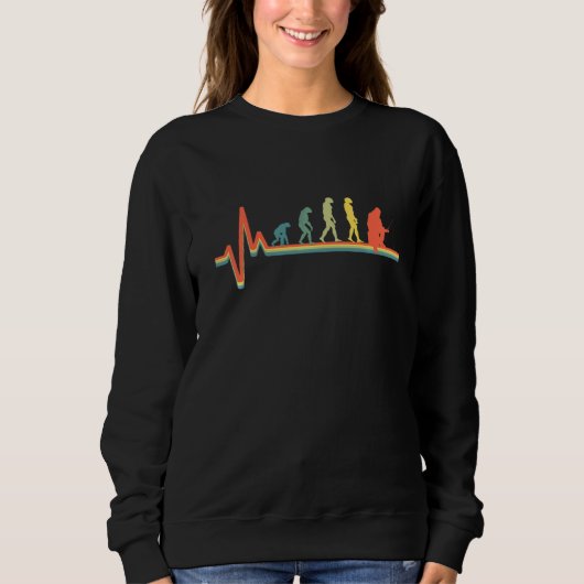 Sweatshirt Évolution de la pêche sur glace Pêcheur sur glace (Devant)