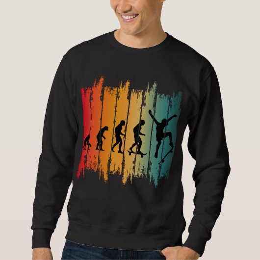 Sweatshirt Évolution du skateur de skateboard (Devant)