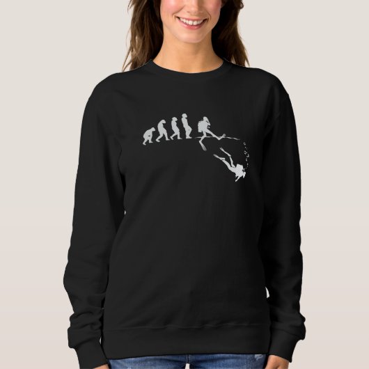 Sweatshirt Evolution Graphic Diver Diving Scuba Diver Apnoe S (Devant)