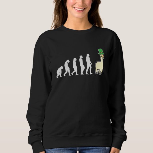 Sweatshirt Évolution Llama Alpaca Jour de la Saint Patrick (Devant)