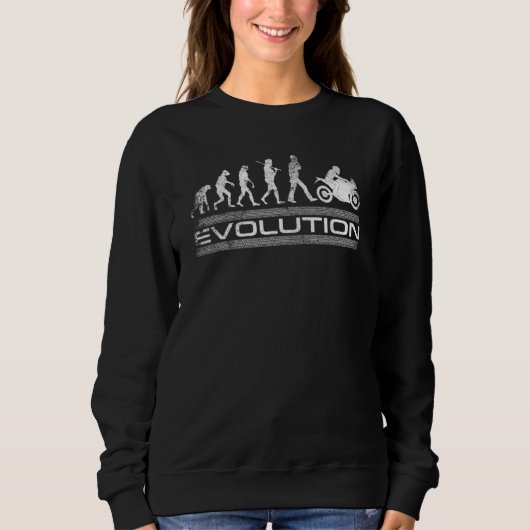 Sweatshirt Evolution Motorcycle Darwin Fun Racer Caf Racer (Devant)