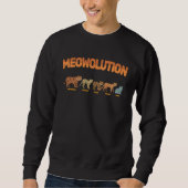 Sweatshirt Evolution Of Cats Meowolution Tiger Ocelot Lynx (Devant)