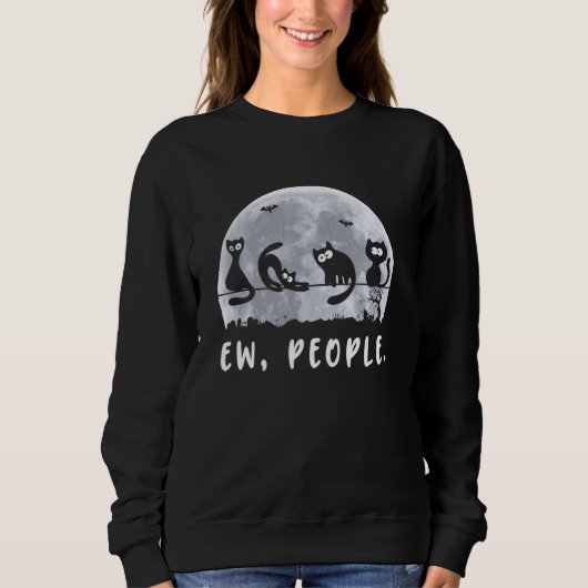 Sweatshirt Ew People Drôle Chat Noir Costume Halloween Cute K (Devant)