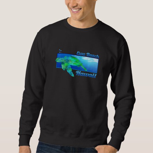 Sweatshirt Ewa Beach Hawaii Natation Honu (Devant)