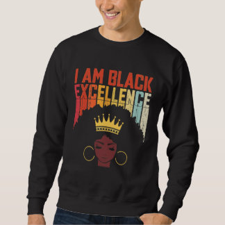 Sweatshirt Excellence noire rétro vintage fierté africaine hi
