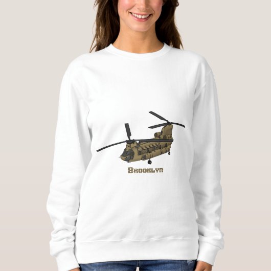 Sweatshirt Exemple d'hélicoptère militaire Chinook (Devant)