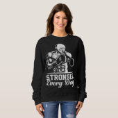 Sweatshirt Exercice de fitness musculation plus fort chaque j (Devant entier)