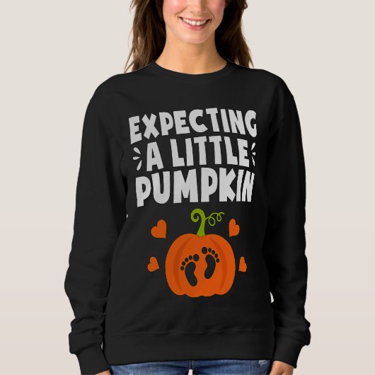 Sweatshirt Expecting A Little Pumpkin Halloween Pregnant Mom  (Devant)