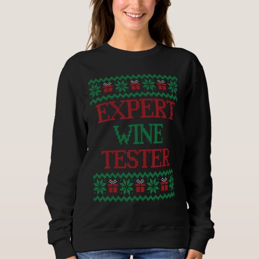 Sweatshirt Expert Wine Tester   for Matching Family Photos (Devant)