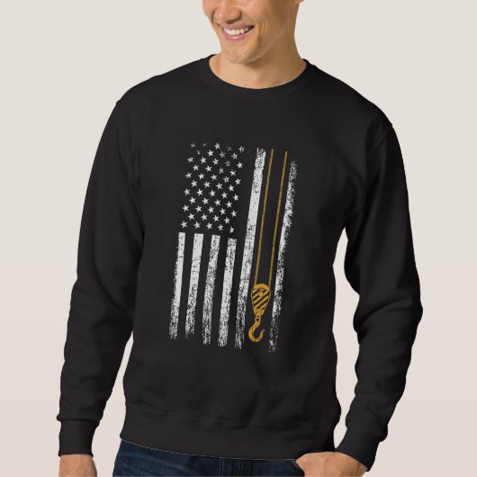 Sweatshirt Exploitant de grue American Flag Exploitant de gru (Devant)