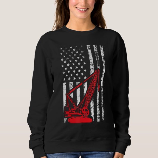 Sweatshirt Exploitant De Grue Pour Hommes US Équipement Lourd (Devant)