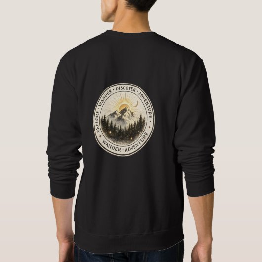 Sweatshirt Explorer Randonnée Découverte Devant Poitrine Dos (Dos)