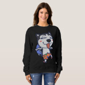 Sweatshirt Expression Husky Dog (Devant entier)
