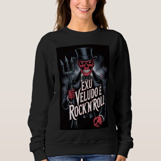 Sweatshirt Exu Veludo é Rock'N'Roll #1 (Devant)