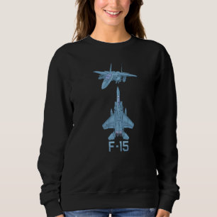 Sweatshirt F 15 Diagramme d'avion de chasse à réaction tactiq