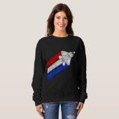 Sweatshirt F-22 Raptor Avion USA Contrails Rouge Blanc Bleu (Devant entier)