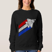 Sweatshirt F-22 Raptor Avion USA Contrails Rouge Blanc Bleu (Devant)
