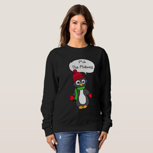 Sweatshirt F Midwest Funny Penguin maillot météo (Devant entier)