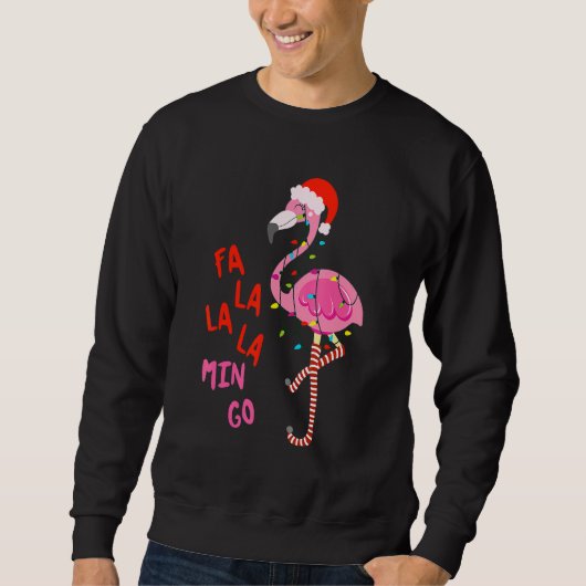 Sweatshirt Fa La La La Mingo Flamingo For Christmas Xmas Paja (Devant)